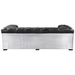 Brancaster Black Grain Leather Sofa - Ornate Home