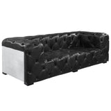 Brancaster Black Grain Leather Sofa - Ornate Home