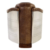 Brancaster Brown Genuine Leather & Aluminum Chair - Ornate Home