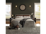 Brancaster Brown Leather & Aluminum Queen Bed - Ornate Home
