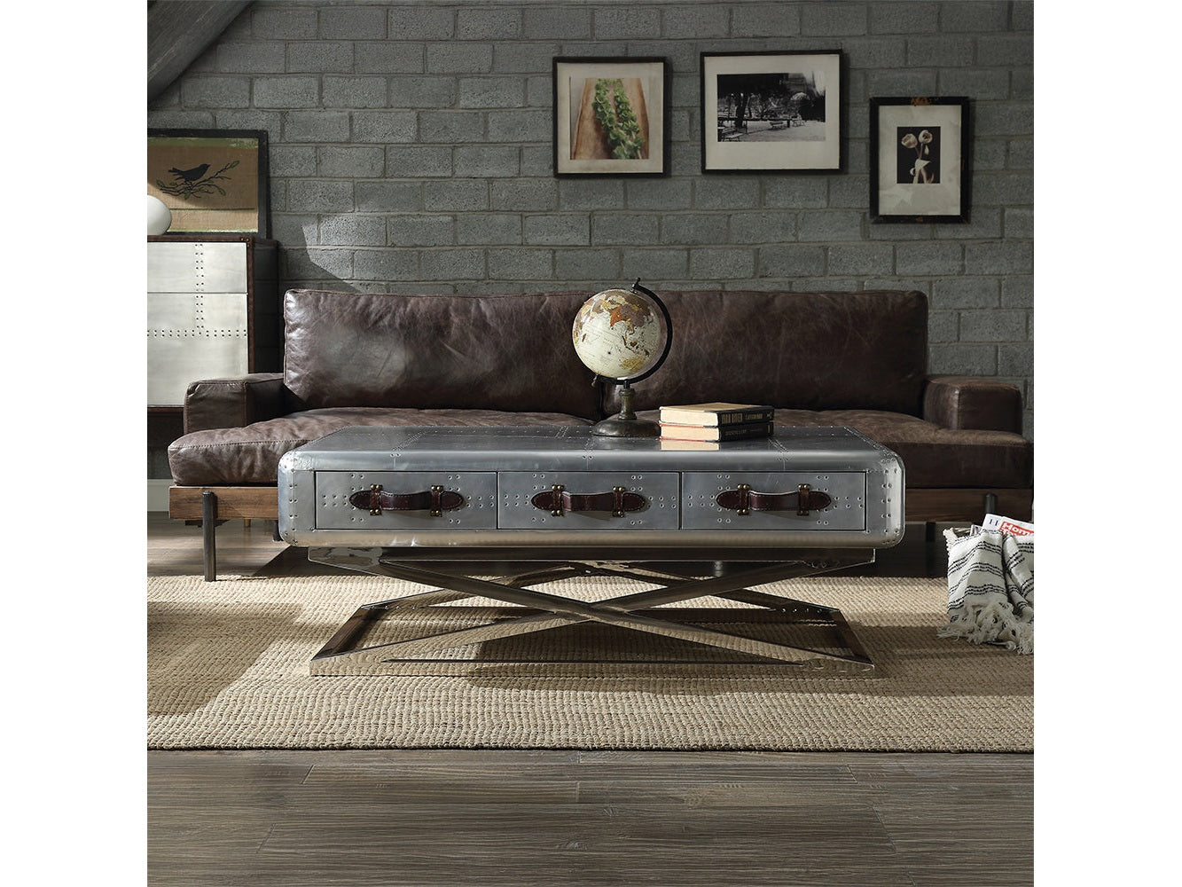 Brancaster Coffee Table in Aluminum - Ornate Home