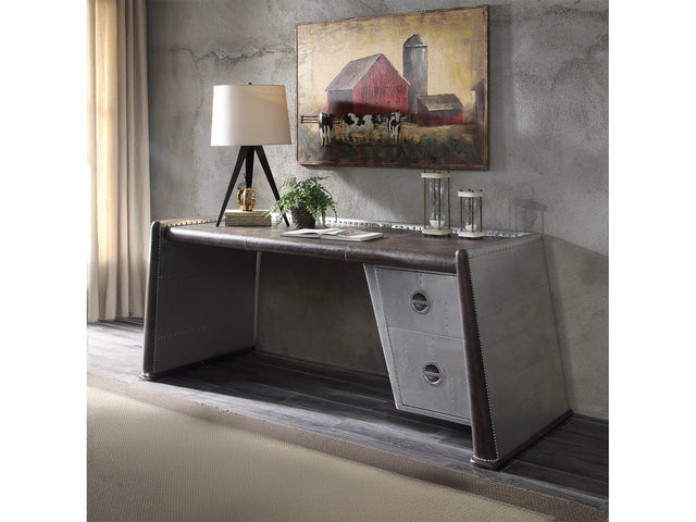 Brancaster Distress Chocolate Desk - Ornate Home