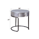 Brancaster End Table in Aluminum - Ornate Home
