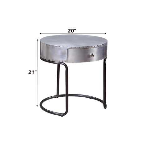 Brancaster End Table in Aluminum - Ornate Home