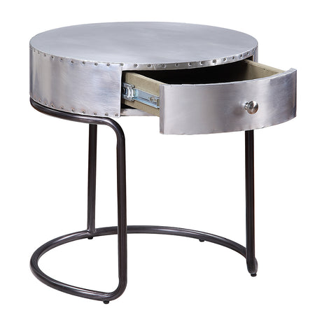 Brancaster End Table in Aluminum - Ornate Home