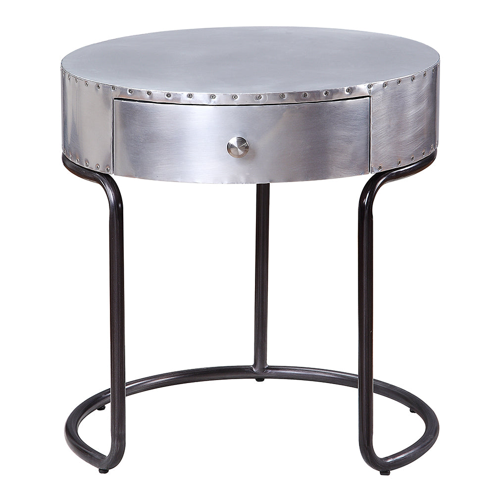 Brancaster End Table in Aluminum - Ornate Home