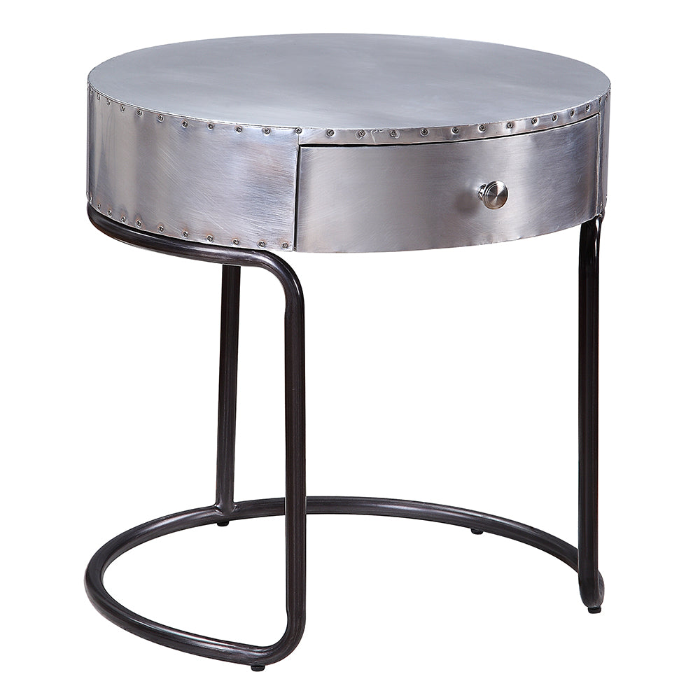 Brancaster End Table in Aluminum - Ornate Home