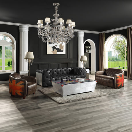 Brancaster Glass/Aluminum Coffee Table - Ornate Home