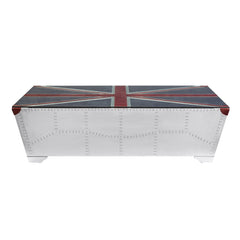 Brancaster Glass/Aluminum Coffee Table - Ornate Home