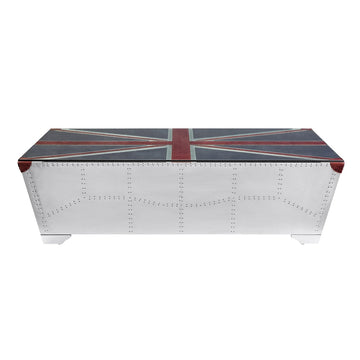 Brancaster Glass/Aluminum Coffee Table - Ornate Home