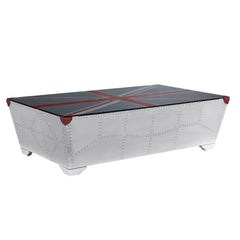 Brancaster Glass/Aluminum Coffee Table - Ornate Home