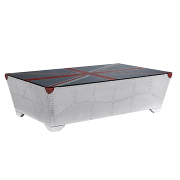 Brancaster Glass/Aluminum Coffee Table - Ornate Home