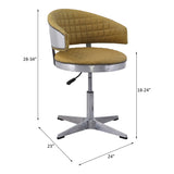 Brancaster Leather & Chrome Adjustable Chair w/Swivel - Ornate Home