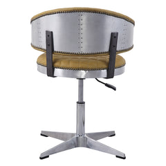 Brancaster Leather & Chrome Adjustable Chair w/Swivel - Ornate Home