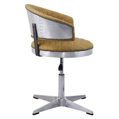 Brancaster Leather & Chrome Adjustable Chair w/Swivel - Ornate Home