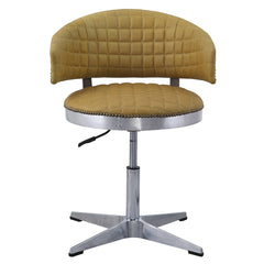 Brancaster Leather & Chrome Adjustable Chair w/Swivel - Ornate Home
