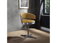 Brancaster Leather & Chrome Adjustable Chair w/Swivel - Ornate Home