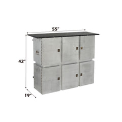 Brancaster Marble Top Aluminum Bar Table - Ornate Home
