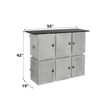 Brancaster Marble Top Aluminum Bar Table - Ornate Home