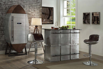 Brancaster Marble Top Aluminum Bar Table - Ornate Home