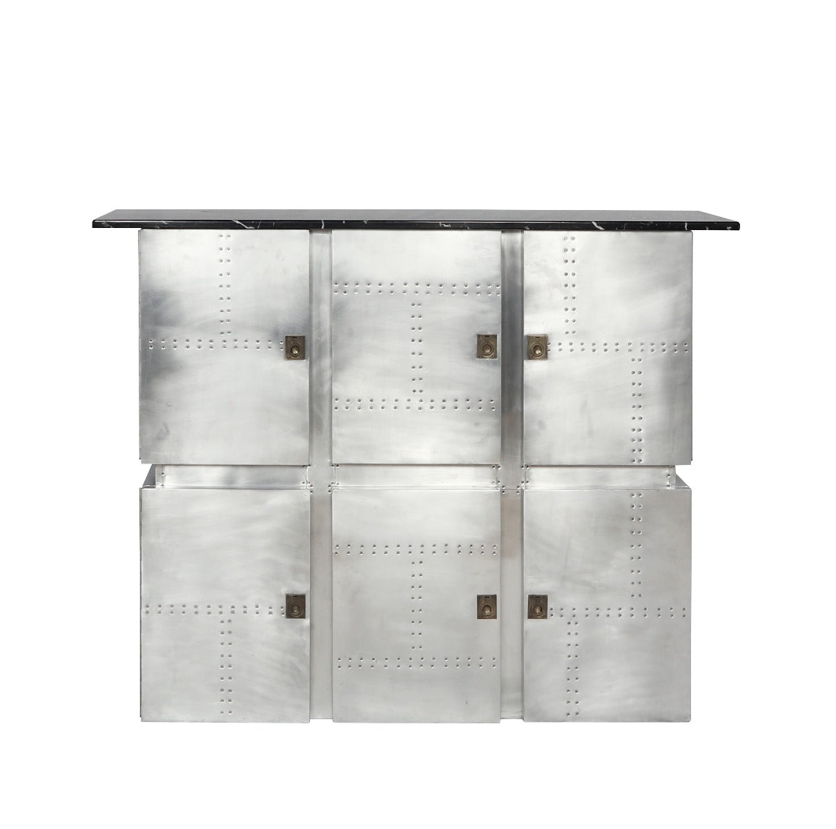 Brancaster Marble Top Aluminum Bar Table - Ornate Home