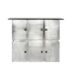 Brancaster Marble Top Aluminum Bar Table - Ornate Home