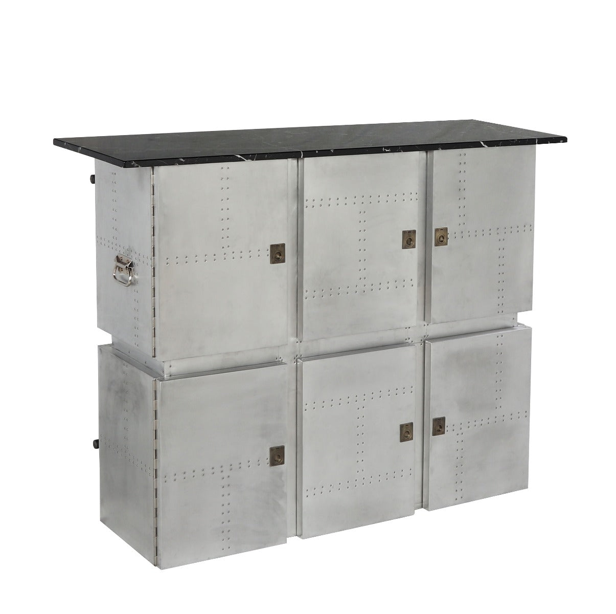 Brancaster Marble Top Aluminum Bar Table - Ornate Home