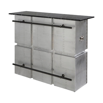 Brancaster Marble Top Aluminum Bar Table - Ornate Home