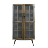 Brancaster Oak/Aluminum/Glass Cabinet - Ornate Home