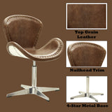 Brancaster Retro Brown/Aluminum Accent Chair - Ornate Home