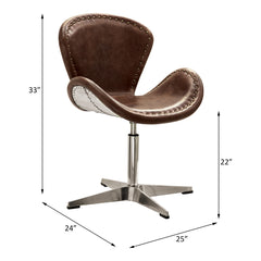 Brancaster Retro Brown/Aluminum Accent Chair - Ornate Home