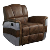 Brancaster Retro Brown/Aluminum Power Motion Recliner - Ornate Home