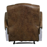 Brancaster Retro Brown/Aluminum Power Motion Recliner - Ornate Home