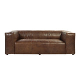 Brancaster Retro Brown Top Grain Genuine Leather Sofa - Ornate Home