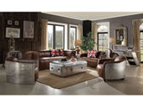 Brancaster Retro Brown Top Grain Genuine Leather Sofa - Ornate Home