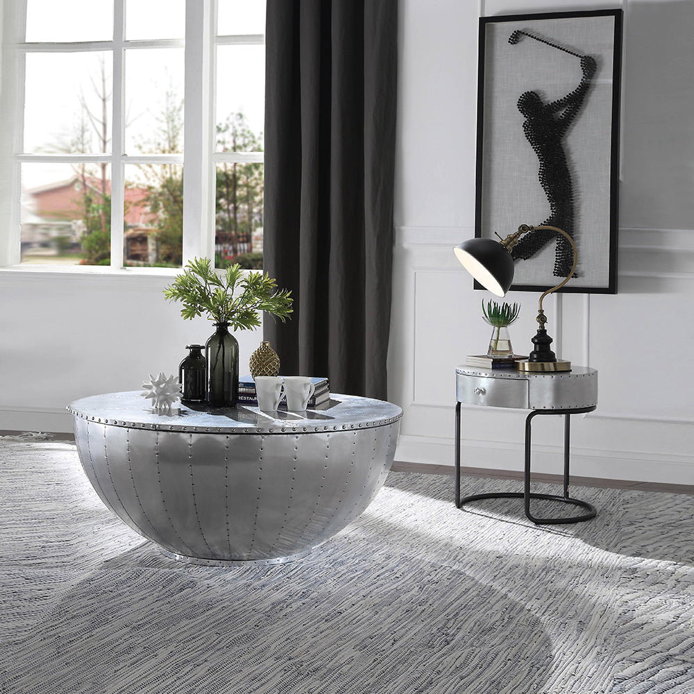 Brancaster Round Aluminum Coffee Table - Ornate Home