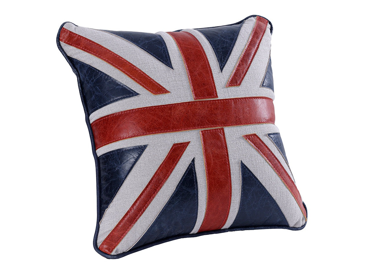 Brancaster Vintage Blue/Red/Linen Accent Cushion (Set of 2) - Ornate Home