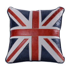 Brancaster Vintage Blue/Red/Linen Accent Cushion (Set of 2) - Ornate Home
