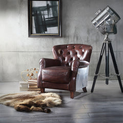 Brancaster Vintage Brown Accent Chair - Ornate Home