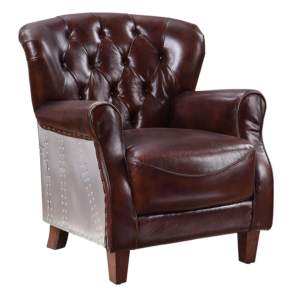 Brancaster Vintage Brown Accent Chair - Ornate Home