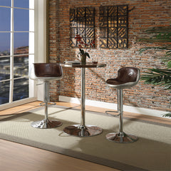 Brancaster Vintage Brown Leather Swivel Bar Stool / 1pc - Ornate Home