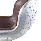 Brancaster Vintage Brown Leather Swivel Stool /1pc - Ornate Home