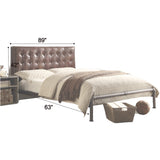 Brancaster Vintage Brown Top Grain Leather Queen Bed - Ornate Home