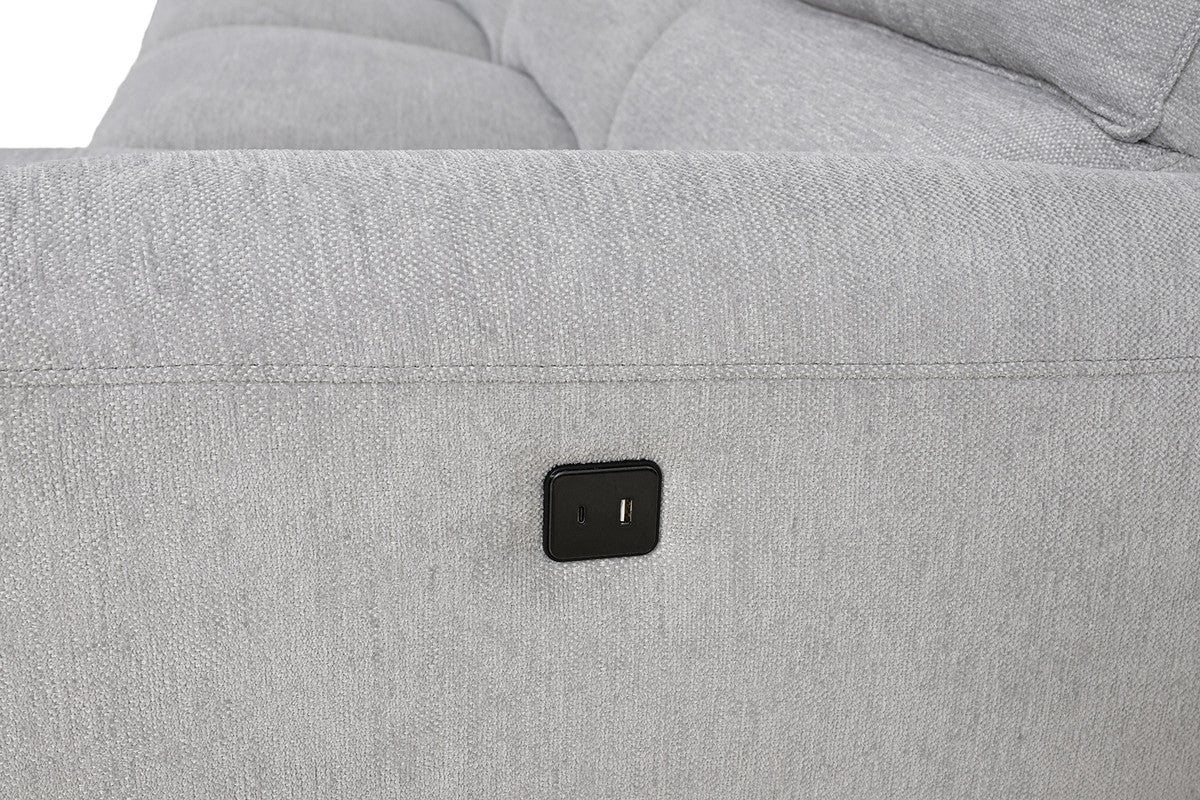 Brande Light Gray Power Sectional - Ornate Home