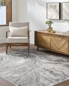 Brandi Gray Marble Area Rug - Ornate Home