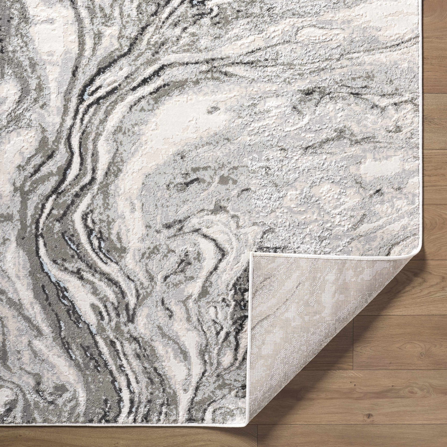 Brandi Gray Marble Area Rug - Ornate Home