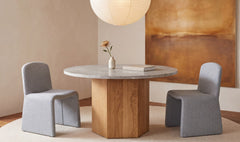 Brando Grey Marble Large Dining Table Silk - Ornate Home