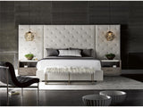 Brando Quartz Cal King Bed w/ Wall Panel - Ornate Home