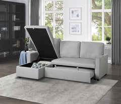 Brandolyn Gray 2-Piece Reversible Sectional Pull-Out Bed - Ornate Home