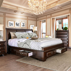 Brandt Brown Cherry 5 Pc. Queen Bedroom Set w/ 2NS - Ornate Home